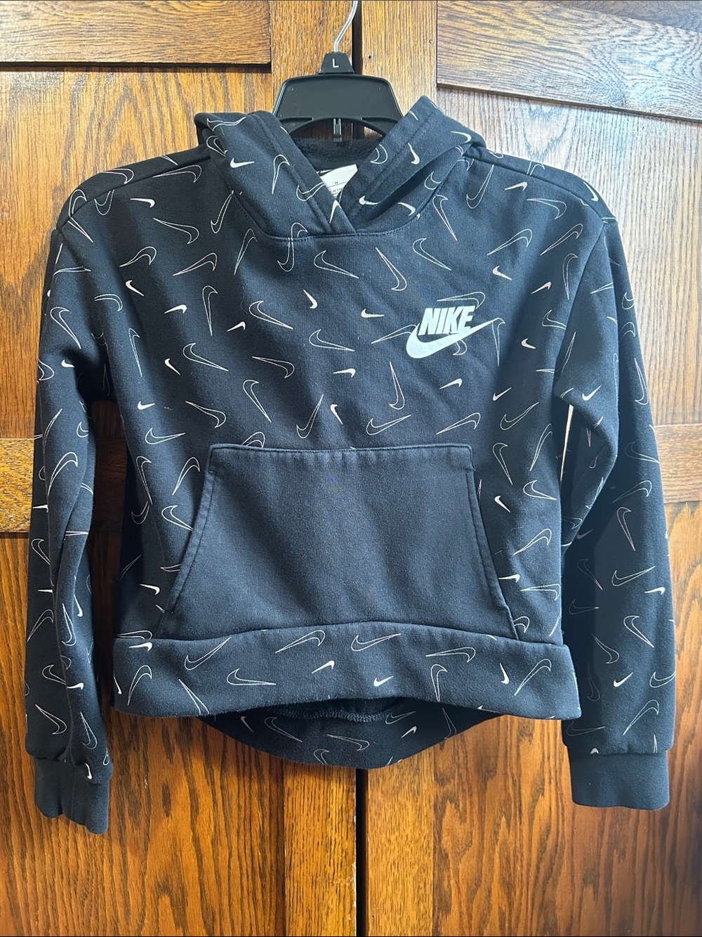 Nike Black Hoodie with White Swoosh Logo
